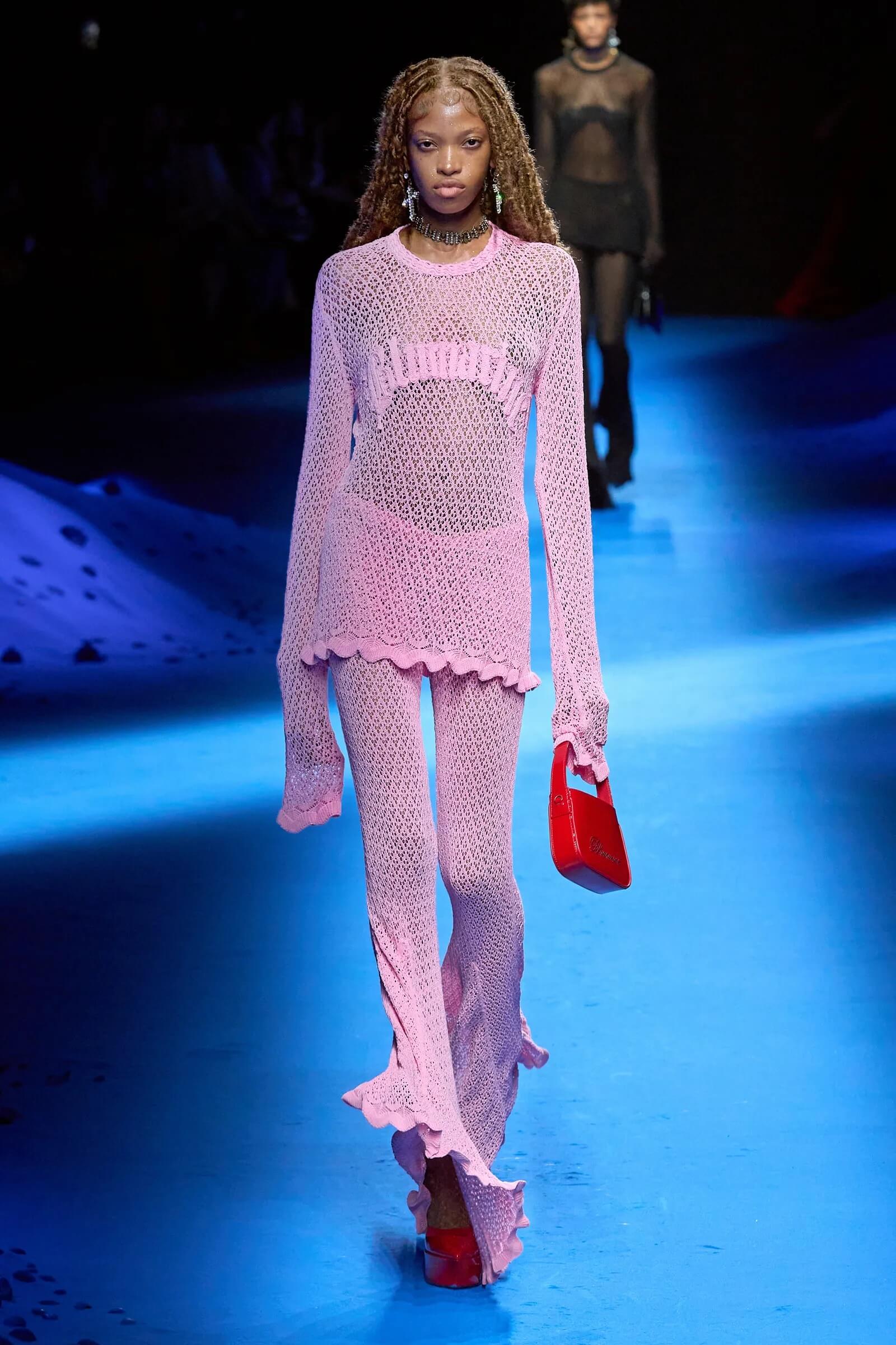 Blumarine Brings Y2K Body Glitter and Holographic Hair to the Runway