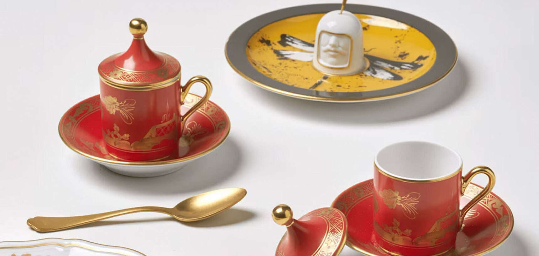 Christian Dior Handblown Glass Tea Set - Teapot & 2 Teacups